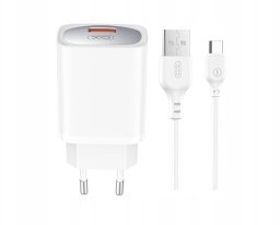 XO ładowarka sieciowa CE19 QC 18W 1x USB biała + kabel USB-C