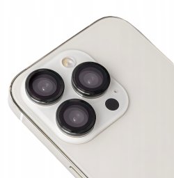 Zestaw szkieł na aparat do iPhone 15 / 15 Plus czarna ramka (2 sztuki)