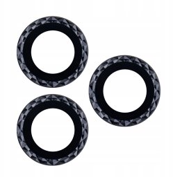 Zestaw szkieł na aparat do Samsung Galaxy S24 czarna ramka (3 sztuki)