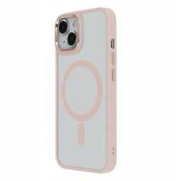 Nakładka Satin Elegant Mag do iPhone 15 Plus 6,7" różowa