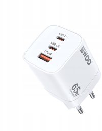 BWOO ładowarka sieciowa 65W PD CDA147 2x USB-C 1x USB biała