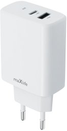 Maxlife ładowarka sieciowa PD QC MXTC-10-30AC 1x USB-C 1x USB 30W biała