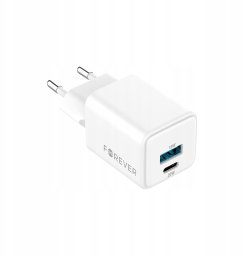 Forever ładowarka sieciowa GaN PD QC TC-08-20AC 1x USB-C 1x USB 20W biała