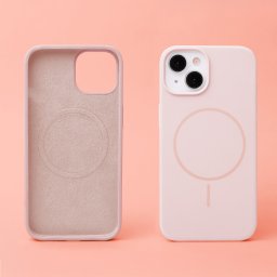 Etteri Nakładka Silicone Thin Mag do iPhone 12 / 12 Pro 6,1" jasnoróżowa