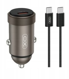 XO ładowarka samochodowa CC70 PD 30W 1x USB-C czarna + kabel USB-C - USB-C