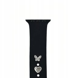 Pin Charms zestaw do paska do zegarka motyl srebrny