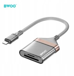 BWOO BZ63 adapter Lightning - karta SD/TF szary
