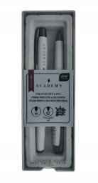 Zestaw pióro wieczne + długopis w etui Academy mix