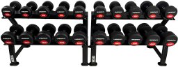 UnderFit Zestaw hantli gumowanych 2 x 10-40kg 10 par (430 kg) UNDERFIT + 2x stojak