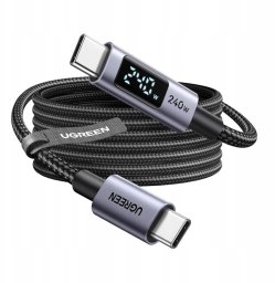 Ugreen Kabel USB-C do USB-C UGREEN L530 PD 240W 480Mbps z wyświetlaczem 2m (czarny)