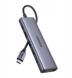 HUB USB Ugreen Hub / adapter USB-C 6w1 UGREEN CM511 USB-C do 2x USB DisplayPort 4K 60Hz 2x USB-C PD 100W