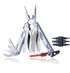 Multitool AZYMUT Giewon FS - Fire Starter - 19 narzędzi - krzesiwo + gwizdek + kabura do pasa (H2038A)