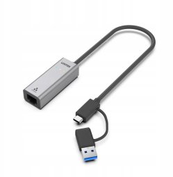 Unitek Hybrydowy adapter USB-C/USB-A do sieci Gigabit Ethernet 2,5G