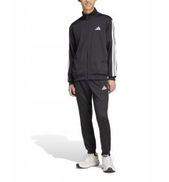 Dres męski adidas Sportswear Basic 3-Stripes French Terry czarny JC5375 XL