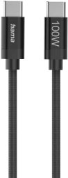 Hama Hama Fabric Charging Cable USB-C - USB-C Nylon 1 5 m melns - Vads 00201740 (4047443536396)