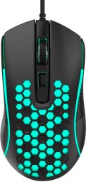 Mysz Aula S11 Tęczowy oświetlenia przewodowa gaming optyczna mysz 4 pogas 1200-3600dpi z otworami wentylacyjnymi czarna