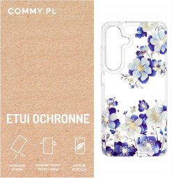 Commy Przezroczyste mocne etui kwiaty Commy Samsung Galaxy S23 Case plecki