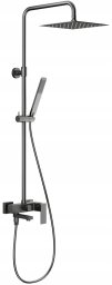 5136-925-61 / KFA / LOGON /  DESZCZOWNIA Z BATERIĄ NATRYSKOWĄ I SKŁADANĄ WYLEWKĄ WANNOWĄ GUM METAL GREY