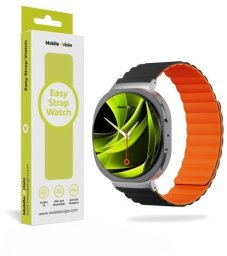 Mobile Origin Mobile Origin Easy Strap Magnetic Galaxy Watch 8 Black/Orange