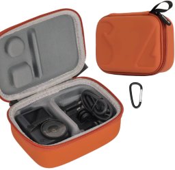 SunnyLife FUTERAŁ CASE ETUI OCHRONNE DO DJI OSMO ACTION 6 / 5 PRO / 4 / 3 + AKCESORIA (POMARAŃCZOWY)
