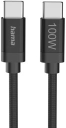 Hama Fabric Charging Cable USB-C - USB-C Nylon 3 m czarny - Vads 00201749 (4047443540225)