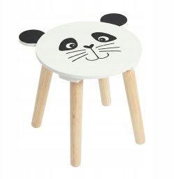 Home Styling Collection Drewniany stołek dziecięcy SAFARI z motywem zwierząt, 28 cm