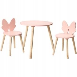 Home Styling Collection Zestaw mebli dziecięcych z różową kokardą, stolik + 2 krzesła
