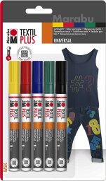 Markery do ciemnych tkanin 5 kolorów