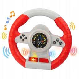 LeanToys Kierownica Interaktywna Symulator Jazdy Światła Dźwięki Czerwona