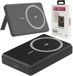 Powerbank Eneron 20W Bezprzewodowy Magnetyczny do MagSafe 10000 mAh Czarny (PB-20W-10K-B)