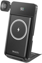 Yesido Powerbank YP69 10 000 mAh 22.5W 6w1 LED, MagSafe, USB-A+C, BLACK/CZARNY