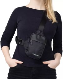 Wozinsky Mini saszetka na ramię WMS-W1 dwukomorowa na telefon unisex - czarna