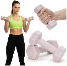 Ciężarki 2x0,5kg hexagonalne do ćwiczeń fitness hantle zestaw 2 szt. jasny róż UNIWERSALNY