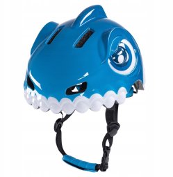 Kask rowerowy dziecięcy Wozinsky  motyw dinozaur S - niebieski