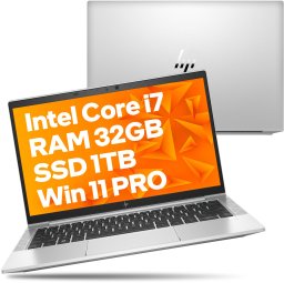 Laptop biznesowy HP EliteBook 830 G7 / B07JPU8Q / Intel Core i7 / 32GB / SSD 1TB / Intel UHD / FullHD / Win 11 Pro