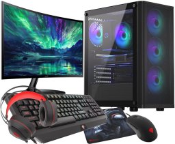 ZESTAW DO GIER RGB Ryzen 7 5700X RX 9060 XT 32GB SSD 1TB WIFI W11 27"
