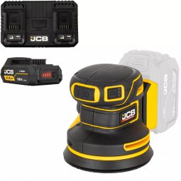 JCB Professional 18V Szlifierka Mimośrodowa 125mm Dual Charger Bateria 2Ah