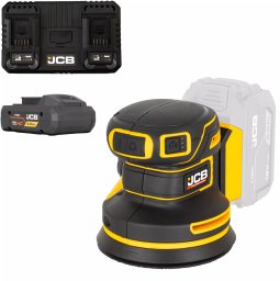JCB Professional 18V Szlifierka Mimośrodowa 125mm Dual Charger Bateria 4Ah