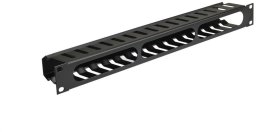 Organizator kabli do szafy RACK 19 1U metalowy czarny NEKU zamykany