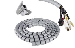 Elastyczny organizer biurkowy do kabli 25mm 2m szary NEKU