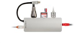 Stacja/replikator Neku Polska Adapter USB C (m) - HDMI(ż)+USB A(ż) 3.0+USB C (ż)+RJ45 Gigabit Ethernet (ż)+czytnik kart SD/TF i Micro SD 15cm AUDA 4K