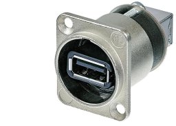 NEUTRIK Gniazdo tablicowe panelowe Adapter USB 2.0 A / B odwracalny srebrny NAUSB-W