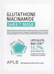 APLB Glutathione Niacinamide Sheet Mask rozjaśniająca maska w płachcie 25ml