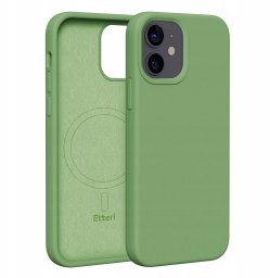 Etteri Nakładka Etteri Silicone Mag do iPhone 12 / 12 Pro 6,1" jasnozielona