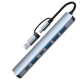 Czytnik HUB 7in1 adapter USB/TYPE C