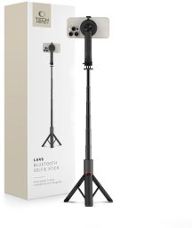 Selfie stick kijek do zdjęć z tripodem do 95cm i głowicą 360 Bluetooth - czarny Selfie stick kijek do zdjęć z tripodem do 95cm i głowicą 360 Bluetooth - czarny