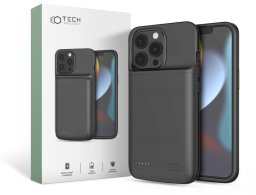 Etui na iPhone 13 / 13 Pro z powerbankiem 4800mAh PowerCase- czarne Etui na iPhone 13 / 13 Pro z powerbankiem 4800mAh PowerCase- czarne