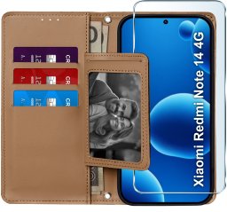 krainaGSM ETUI z klapką do Xiaomi Redmi Note 14 4G Zamykane Magnetyczne + SZKŁO 9H