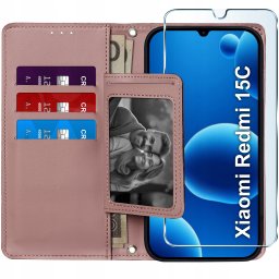 krainaGSM ETUI z klapką do Xiaomi Redmi 15C Zamykane Magnetyczne + SZKŁO 9H