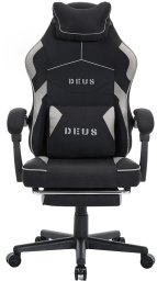Fotel Gamingowy z podnóżkiem DEUS Edge Black